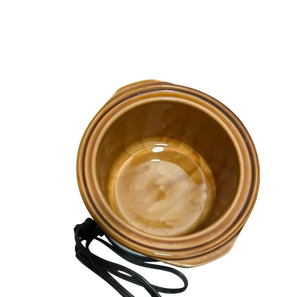 Vintage Rival Brown CROCK-ETTE 1 QUART Stoneware Slow Cooker Model 3200 Works